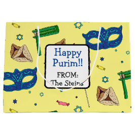 Shaloch Manot - Gepersonaliseerd Geel Groot Cadeauzakje