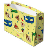 Shaloch Manot - Gepersonaliseerd Geel Groot Cadeauzakje (Achterkant Gekanteld)