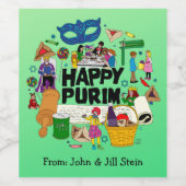 Shaloch Manot - gepersonaliseerd Wijn Etiket (Enkel label)