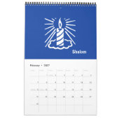 Shalom 2017 Blue Light Candle Calendar - Eén pagin Kalender (Feb 2027)