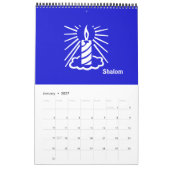 Shalom 2017 Blue Light Candle Calendar - Eén pagin Kalender (Jan 2027)
