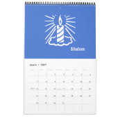 Shalom 2017 Blue Light Candle Calendar - Eén pagin Kalender (Mar 2027)