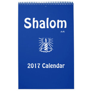 Shalom 2017 Blue Light Candle Calendar - Eén pagin Kalender