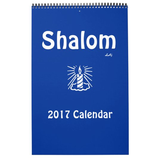 Shalom 2017 Blue Light Candle Calendar - Eén pagin Kalender (Hoes)