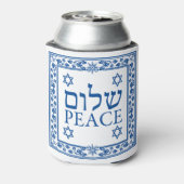 Shalom and Peace in Hebreeuws en Engels Blikjeskoeler (Blikje Achterkant)