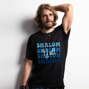Shalom Blauw en Wit Joodse Humor T-shirt