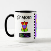Shalom bloem over Star van David mok (Links)