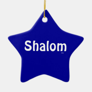 Shalom Blue White Star Ornament