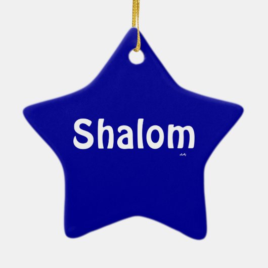 Shalom Blue White Star Ornament (Achterkant)