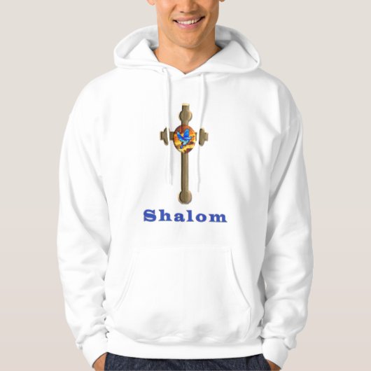 Shalom Christelijk kruis Hoodie (Voorkant)