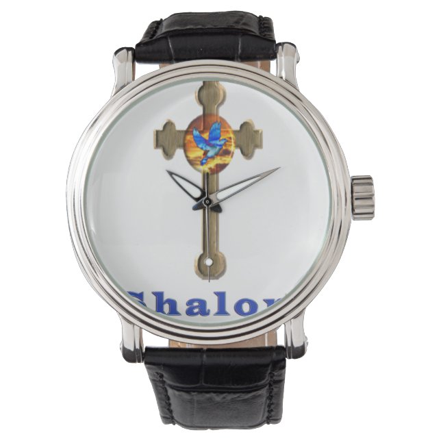 Shalom cross horloge (Voorkant)