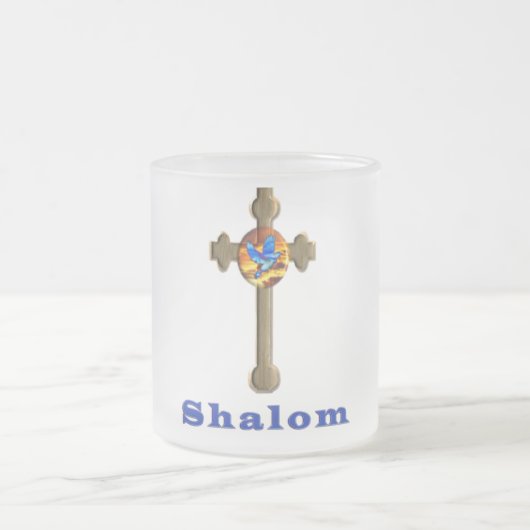 Shalom cross matglas koffiemok (Center)
