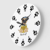 Shalom!-Cute Pug dog met Menorah Grote Klok (Hoek)