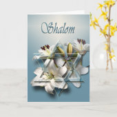 Shalom - de kaart van de Pascha met Jodenster (Gele Bloem)