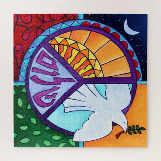 Shalom Dove Peace Painting Legpuzzel (Horizontaal)