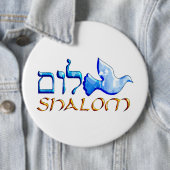 Shalom Dove.png Ronde Button 6,0 Cm (In situ)