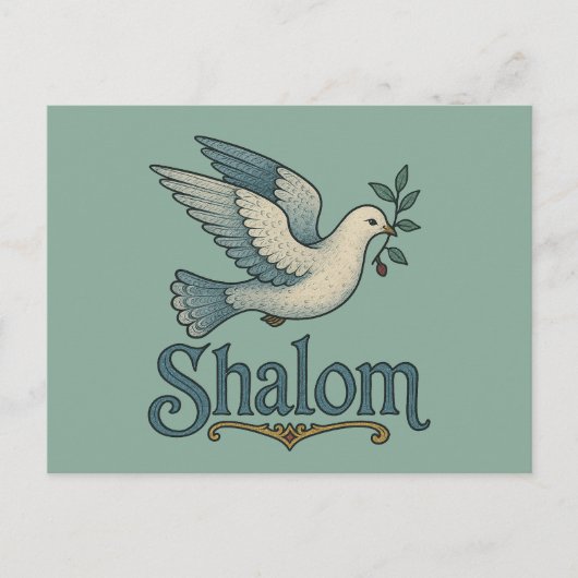 Shalom Duif Vrede Aarde Briefkaart (Voorkant)