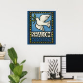 Shalom Duif Vrede Aarde Poster (Thuiskantoor)