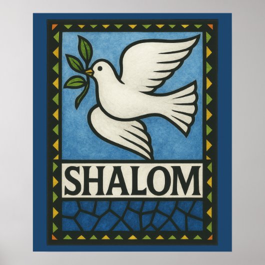 Shalom Duif Vrede Aarde Poster (Voorkant)