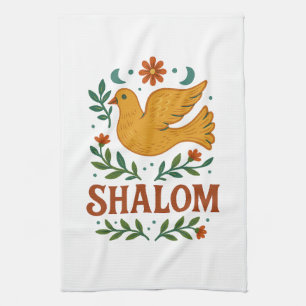 Shalom Duif Vrede Aarde Theedoek