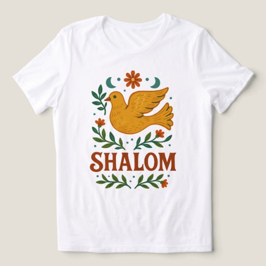 Shalom Duif Vrede Aarde Tri-Blend Shirt (Design voorkant)