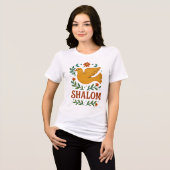 Shalom Duif Vrede Aarde Tri-Blend Shirt (Voorkant volledig)