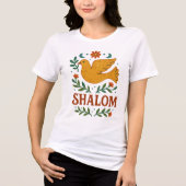 Shalom Duif Vrede Aarde Tri-Blend Shirt (Voorkant)