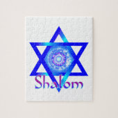 Shalom en Blue Star van David Legpuzzel (Verticaal)