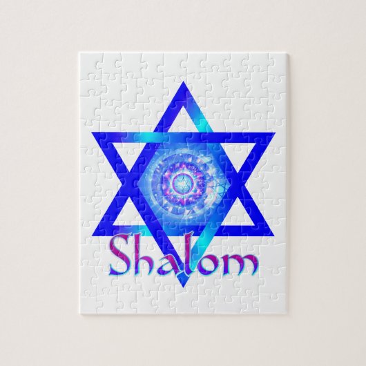 Shalom en Blue Star van David Legpuzzel (Verticaal)