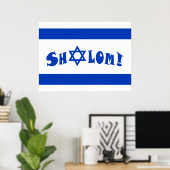 Shalom Flag Israël Poster (Thuiskantoor)