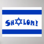 Shalom Flag Israël Poster (Voorkant)