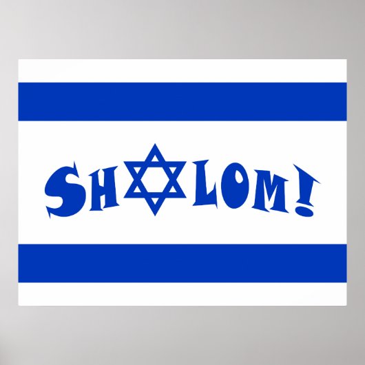 Shalom Flag Israël Poster (Voorkant)
