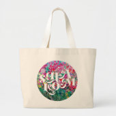 Shalom Floral Circle Grote Tote Bag (Voorkant)