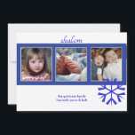 Shalom, foto's groetkaarten (uitnodigingen) kaart<br><div class="desc">U kunt kiezen uit de menorah,  of ster van.  Voeg uw foto's,  tekst toe en u bent klaar.  Minimalist hier.  We houden van witte ruimte...  Minder is soms meer.  Copyright © 2009,  PixDezines.com en PixDezines op Zazzle.com.</div>