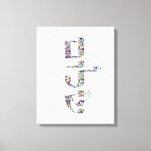 Shalom gemaakt met edelstenen in alle kleuren canvas afdruk