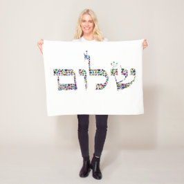 Shalom gemaakt met stenen in alle kleuren fleece deken