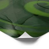 Shalom geschilderd granaatappels op groen Hebreeuw Perfect Poster (Hoek)