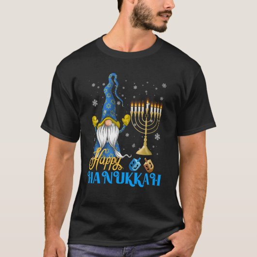 Shalom Gnome Happy Hanukkah Chanoeka T-shirt (Voorkant)