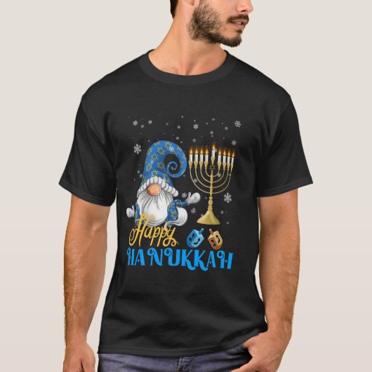 Shalom Gnome Happy Hanukkah Chanoeka T-shirt (Voorkant)