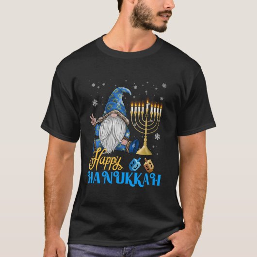 Shalom Gnome Happy Hanukkah Chanoeka T-shirt (Voorkant)