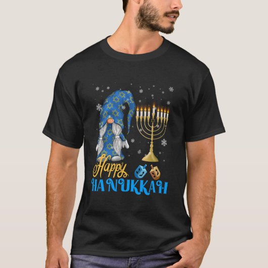 Shalom Gnome Happy Hanukkah Chanoeka T-shirt (Voorkant)