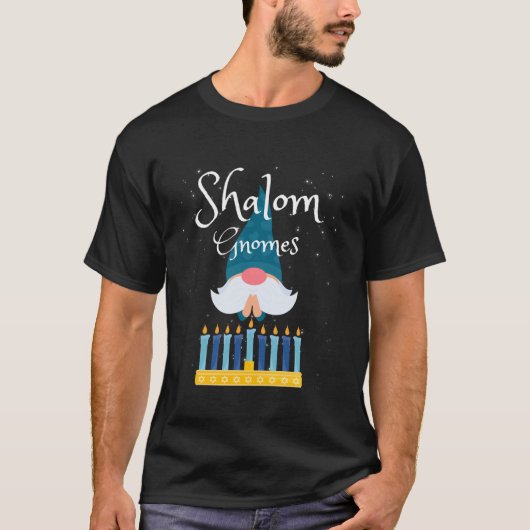 Shalom Gnomes Grappige Joodse Chanoeka Zegen Chanu T-shirt (Voorkant)