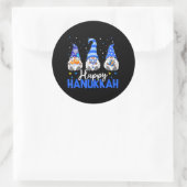 Shalom Gnomes Menorah Dreidel Chanoeka Ronde Sticker (Tas)