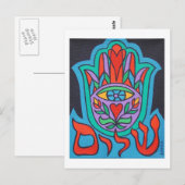 Shalom Hamsa Ansichtkaart Briefkaart (Voorkant / Achterkant)