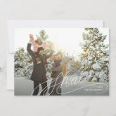 Shalom Hand Lettering Chanoeka Foto Feestdagenkaart (Voorkant)