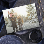 Shalom Hand Lettering Chanoeka Foto Feestdagenkaart<br><div class="desc">Pas aan met jouw naam,  jaar,  voeg meer tekst en foto's toe aan de achterkant. Originele handschrift van Becky Nimoy</div>