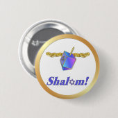 Shalom Hanukkah Ronde Button 5,7 Cm (Voorkant /achterkant)