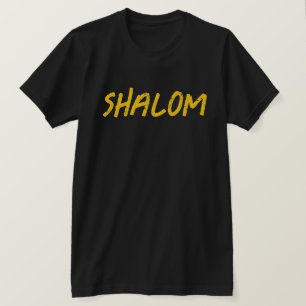Shalom in de blote, verblindende Hebreeuws T-shirt