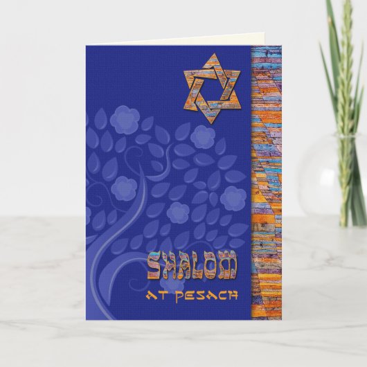 Shalom in Pesach. lentebloeiende boom Kaart (Voorkant)