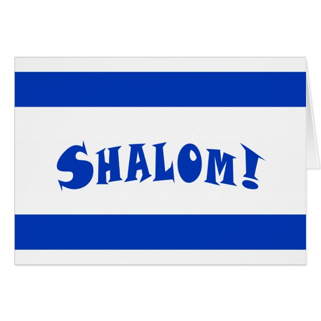 Shalom Israëlische vlag (Voorkant Horizontaal)